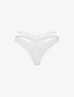 AGENT PROVOCATEUR Ozella Strappy Low-rise Mesh Thong