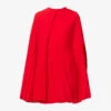 Valentino Pleated Cape-sleeve Silk-crepe Mini Dress -Reisi Clothing Shop R04135620 ROSSO M