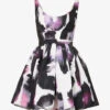 Alexander McQueen Abstract-pattern Flared-hem Woven Mini Dress 2 Alexander McQueen Abstract-pattern Flared-hem Woven Mini Dress -Reisi Clothing Shop R04136208 WHITEMULTICOLOUR M