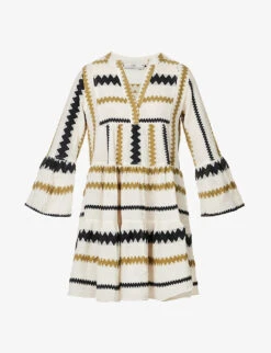 Devotion Twins Ella Tiered-trim Cotton-blend Mini Dress