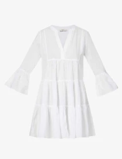 Devotion Twins Skinaria Tiered-trim Cotton Mini Dress