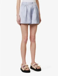 Paige Cypress Mid-rise Satin Shorts -Reisi Clothing Shop R04136646 SALTBLUE ALT02