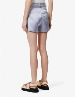 Paige Cypress Mid-rise Satin Shorts -Reisi Clothing Shop R04136646 SALTBLUE ALT03