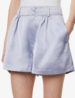 Paige Cypress Mid-rise Satin Shorts -Reisi Clothing Shop R04136646 SALTBLUE ALT04