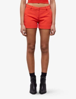 THE KOOPLES Tailored Straight-leg Stretch-woven Shorts -Reisi Clothing Shop R04136827 ORA02 ALT02