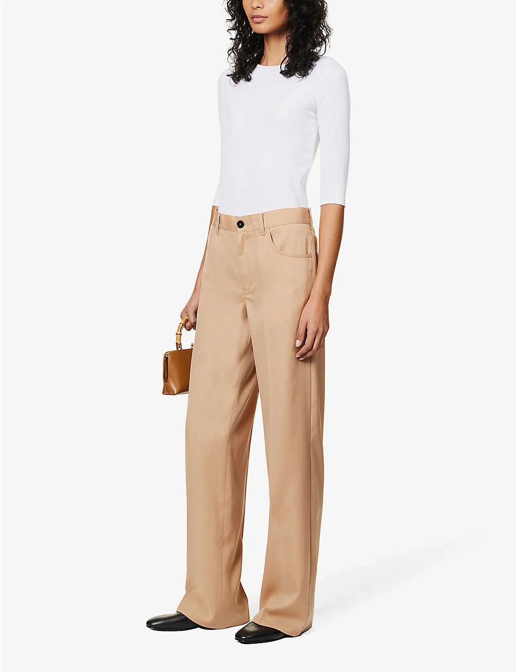 Vince Three Quarter-length Sleeve Ribbed Stretch-woven Top 4 Vince Three Quarter-length Sleeve Ribbed Stretch-woven Top - Image 2