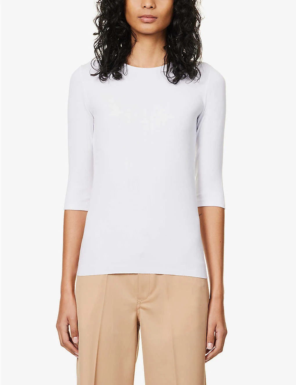 Vince Three Quarter-length Sleeve Ribbed Stretch-woven Top 5 Vince Three Quarter-length Sleeve Ribbed Stretch-woven Top - Image 3