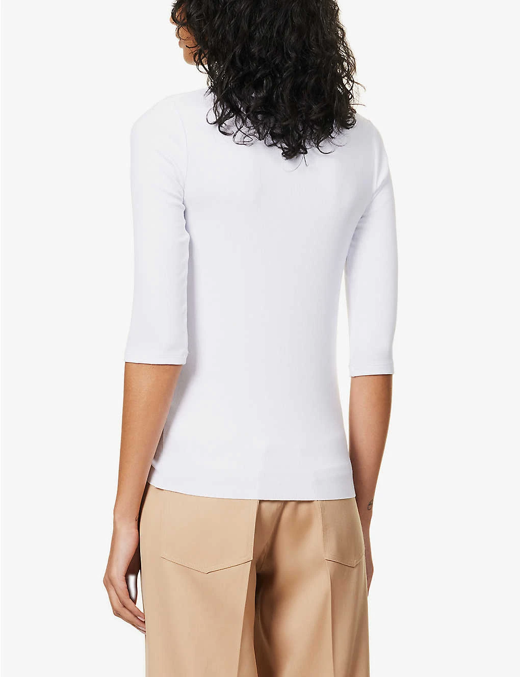 Vince Three Quarter-length Sleeve Ribbed Stretch-woven Top 6 Vince Three Quarter-length Sleeve Ribbed Stretch-woven Top - Image 4