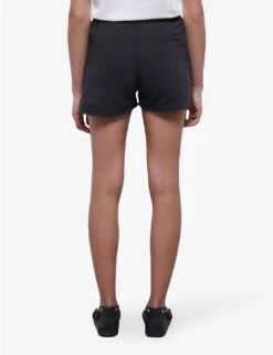 THE KOOPLES Logo-embroidered Drawstring-waist Cotton Shorts -Reisi Clothing Shop R04137387 BLA55 ALT03