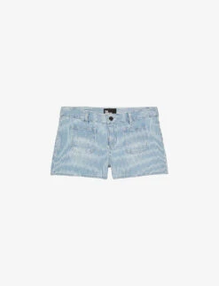 THE KOOPLES Striped Low-rise Stretch-denim Shorts
