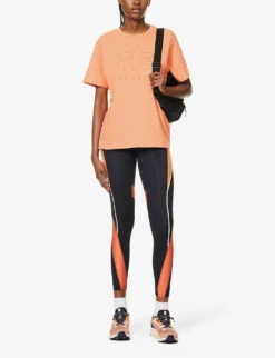 P.E NATION Heads Up Logo-print Organic-cotton T-shirt -Reisi Clothing Shop R04137942 MELON ALT01