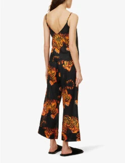 Rayas Tiger-print Cotton Pyjamas -Reisi Clothing Shop R04138266 BLACK ALT03