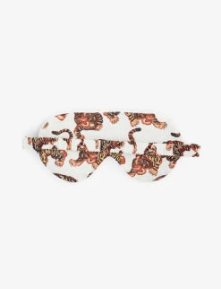 Tiger-print Cotton Eye Mask -Reisi Clothing Shop R04138267 CREAM ALT02