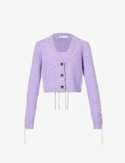 Chunky-knit Wool And Cashmere-blend Cardigan And Top Set