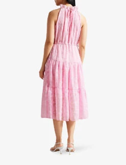 Ted Baker Miarose Floral-embroidered Woven Midi Dress -Reisi Clothing Shop R04139121 LILAC ALT03