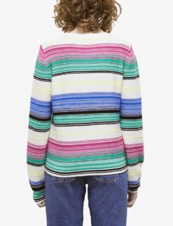 THE KOOPLES Striped Round-neck Wool-blend Jumper -Reisi Clothing Shop R04139139 MU01 ALT03