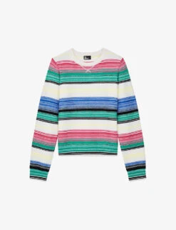 THE KOOPLES Striped Round-neck Wool-blend Jumper