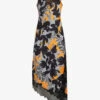 AllSaints Eldia Alessandra Floral-print Recycled-polyester Midi Dress -Reisi Clothing Shop R04140667 CITRUSORANGE M