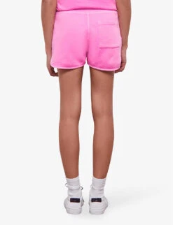 THE KOOPLES Logo-embroidered Mid-rise Cotton Shorts -Reisi Clothing Shop R04140764 PINK1 ALT03