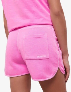 THE KOOPLES Logo-embroidered Mid-rise Cotton Shorts -Reisi Clothing Shop R04140764 PINK1 ALT04