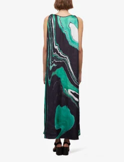 THE KOOPLES Abstract-print Woven Midi Dress 10 THE KOOPLES Abstract-print Woven Midi Dress -Reisi Clothing Shop R04140773 BLAK1 ALT03