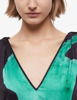 THE KOOPLES Abstract-print Woven Midi Dress 11 THE KOOPLES Abstract-print Woven Midi Dress -Reisi Clothing Shop R04140773 BLAK1 ALT04