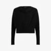 AllSaints Ridley Cropped Wool Jumper -Reisi Clothing Shop R04141898 BLACK M