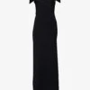 Open-shoulder Relaxed-fit Stretch-knit Maxi Dress -Reisi Clothing Shop R04141938 BLACK M
