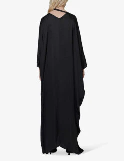 Sequinned Asymmetric Woven Maxi Kaftan -Reisi Clothing Shop R04141961 BLACK ALT03