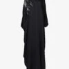 Sequinned Asymmetric Woven Maxi Kaftan -Reisi Clothing Shop R04141961 BLACK M