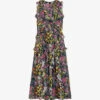 Ted Baker Glorihia Recycled-polyester Midi Dress -Reisi Clothing Shop R04144329 BLACK M