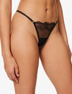 BLUEBELLA Monet Semi-sheer Woven Thong -Reisi Clothing Shop R04144716 BLACK ALT02