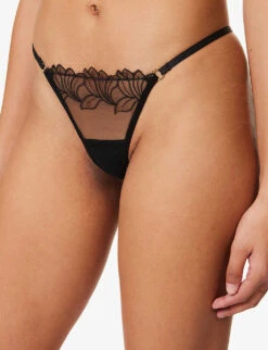 BLUEBELLA Monet Semi-sheer Woven Thong -Reisi Clothing Shop R04144716 BLACK ALT04