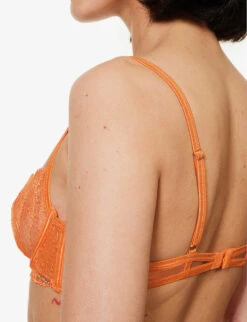 BLUEBELLA Irena Underwired Stretch-lace Balconette Bra -Reisi Clothing Shop R04144717 BLAZINGORANGE ALT03