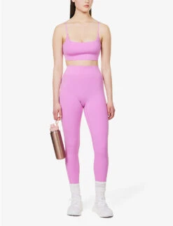 Scoop-neck Adjustable-strap Stretch-recycled Polyester Bra -Reisi Clothing Shop R04144962 PURPLE ALT01