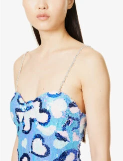 Heart-pattern Sequin-embellished Mini Dress -Reisi Clothing Shop R04145508 MULTI ALT04