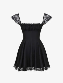 New Release 22 Kaia Square-neck A-line Woven Mini Dress