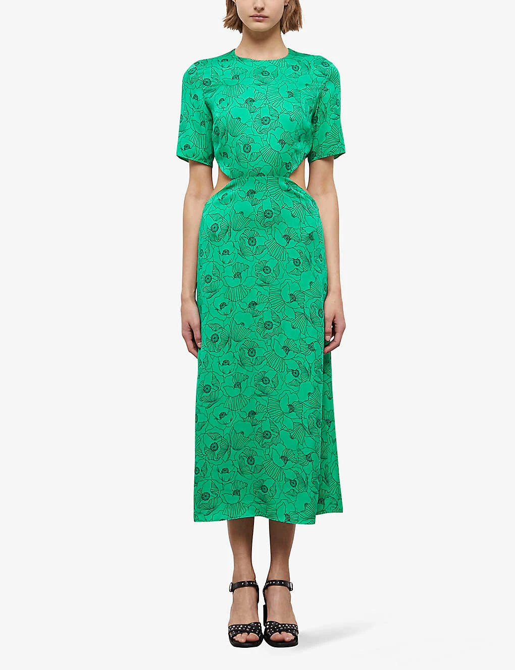 THE KOOPLES Floral-print Cut-out Woven Midi Dress 4 THE KOOPLES Floral-print Cut-out Woven Midi Dress - Image 2