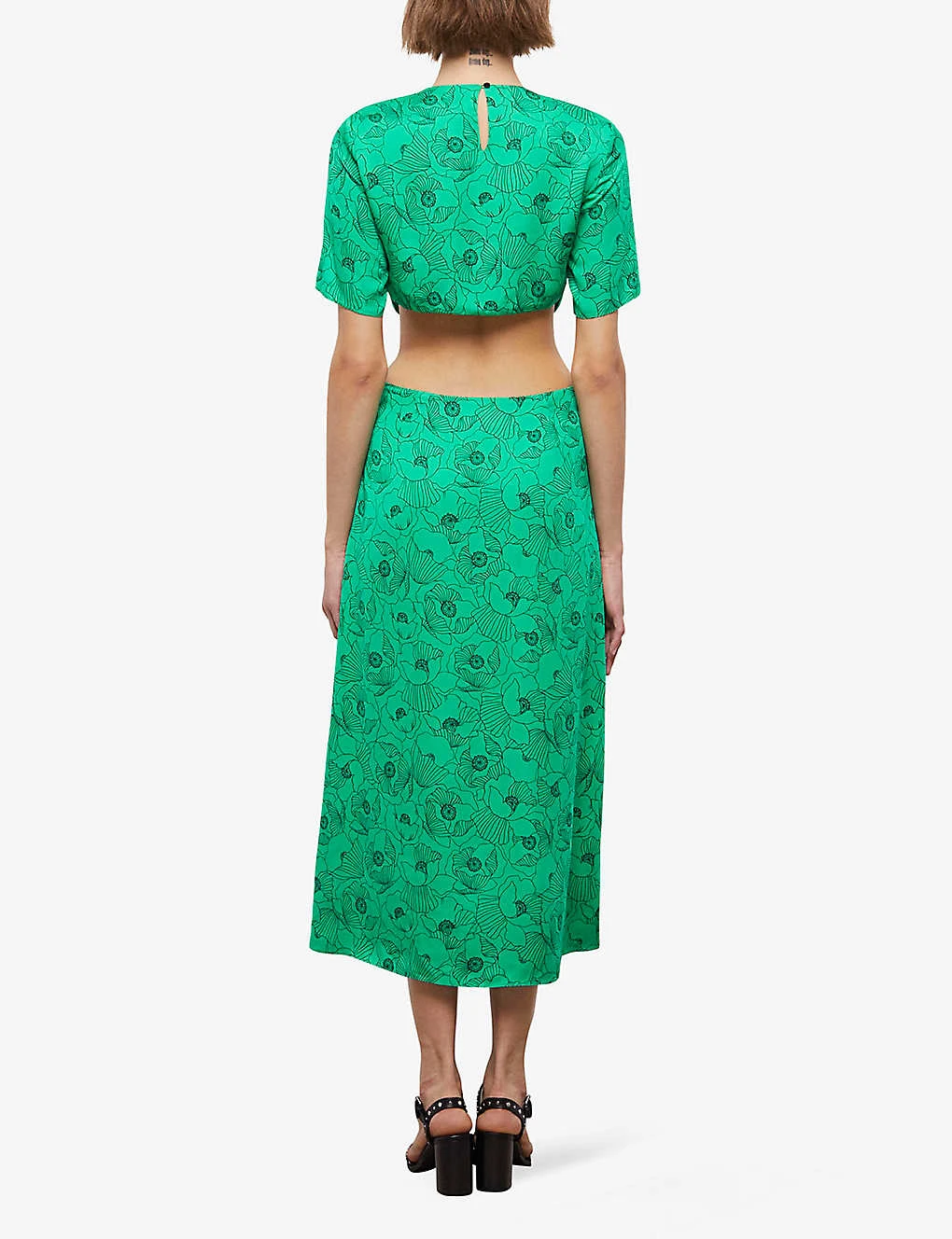 THE KOOPLES Floral-print Cut-out Woven Midi Dress 6 THE KOOPLES Floral-print Cut-out Woven Midi Dress - Image 4