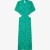 THE KOOPLES Floral-print Cut-out Woven Midi Dress -Reisi Clothing Shop R04147351 GRN01 M