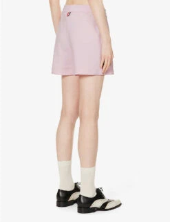 Car-appliquéd Mid-rise Cotton Shorts -Reisi Clothing Shop R04147508 LTPINK ALT03