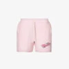 Car-appliquéd Mid-rise Cotton Shorts -Reisi Clothing Shop R04147508 LTPINK M