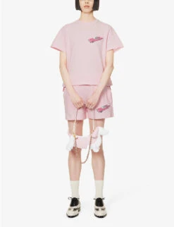 Car-appliquéd Short-sleeved Cotton T-shirt -Reisi Clothing Shop R04147509 LTPINK ALT01