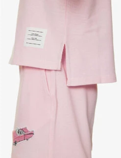 Car-appliquéd Short-sleeved Cotton T-shirt -Reisi Clothing Shop R04147509 LTPINK ALT04