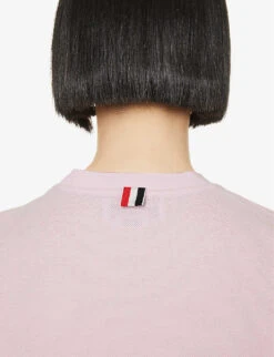 Car-appliquéd Short-sleeved Cotton T-shirt -Reisi Clothing Shop R04147509 LTPINK ALT05