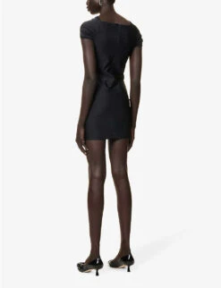Coperni Twist-pattern Cut-out Stretch-woven Mini Dress -Reisi Clothing Shop R04147531 BLACKBLACK ALT03