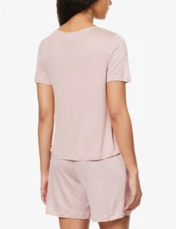 HANRO Lou Scoop-neck Regular-fit Jersey T-shirt -Reisi Clothing Shop R04148494 PALEPINK ALT03