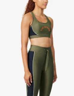 Georgia Logo-print Recycled-polyamide-blend Bra -Reisi Clothing Shop R04148927 KHAKI ALT02