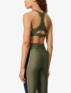 Georgia Logo-print Recycled-polyamide-blend Bra -Reisi Clothing Shop R04148927 KHAKI ALT03