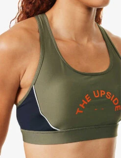 Georgia Logo-print Recycled-polyamide-blend Bra -Reisi Clothing Shop R04148927 KHAKI ALT04